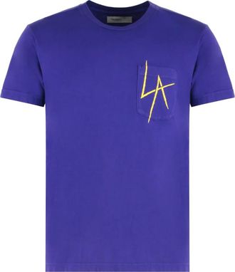 Local Authority Cotton Crew-neck T-shirt - Dames - T-shirts - Paars - M - Katoen - Tops