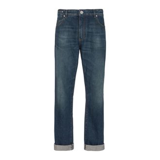 Balmain Straight Jeans, male, Blue, Size: W29 Vintage Straight-leg Jeans