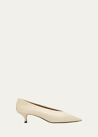 Le Monde Beryl 50mm Babouche Leather Kitten-Heel Pumps