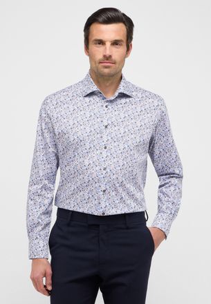 Eterna Langarmhemd ETERNA MODERN FIT, Herren, Gr. 48, Normalgr&ouml;ssen, blau, Twill, 100% Baumwolle, tailliert, Manschette, Hemden Langarmhemd, NON IRON (b&uuml;gelf