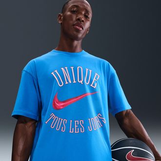 Nike Mens Victor Wembanyama Basketball T-Shirt in Blue | HV1695-435