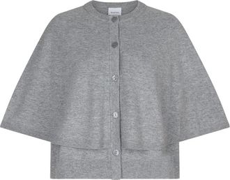 Dante6 Camyl Gebreide Cape - Dames - Jassen - Grijs - Maat: Xs/S Zijde