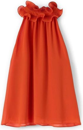 Motivi Top met ruches - Dames - Tops zonder mouwen - Oranje - 2XS - Polyester - Tops