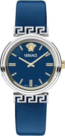 Versace Horloges - Dames - Horloges - Blauw - ONE Size - Leer - Accessoires