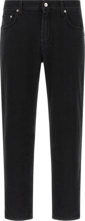 Department Five Black Straight Mid Rise Jeans