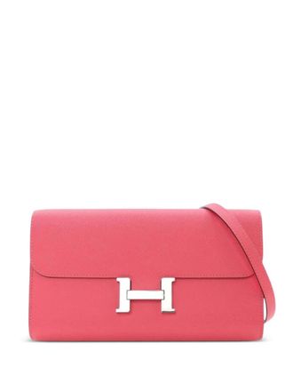 Herm&egrave;s 2024 Epsom Constance Long To Go Wallet crossbody bag - Rosa