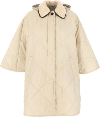 Brunello Cucinelli Pufferjassen voor mannen en vrouwen - Dames - Parka Jassen - Beige - M - Polyester - Jassen
