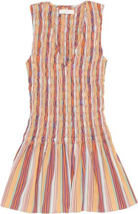 Faithfull The Brand Palomar Mini Striped Shirred Dress
