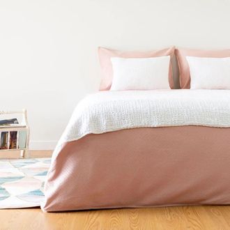 Casa da Laura Funda n&oacute;rdica rombos 100% algod&oacute;n rosa cama 105 cm (180 x 220 cm 1 c