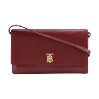 Burberry Pre-owned Cross Body Bags, female, Red, Size: ONE SIZE Pre-owned Leather Wallet on Chain