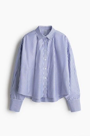 H&M Loose-fit Shirt in Blue/white Striped at Nordstrom, Size Xx-Large