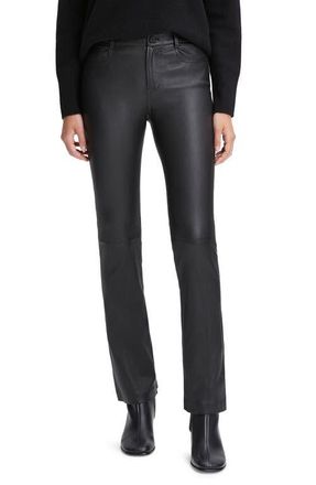 Vince Stretch Bootcut Leather Pants in Black at Nordstrom, Size 10