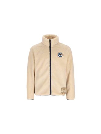 Napapijri Archive Fleece Cream Stand Collar Polyester Fleece Jacket