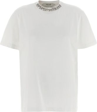 Golden Goose White Crystal Crew Neck T-Shirt