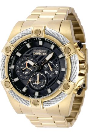 Invicta Bolt 69799 Herenhorloge - Quartz Uurwerk - Staal met Zwarte Wijzerplaat - 52 mm