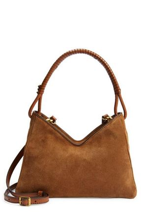 Staud Valerie Suede Shoulder Bag in Tan at Nordstrom