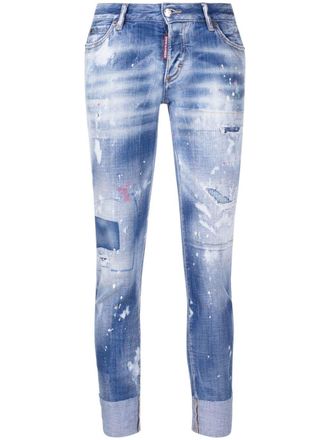 Dsquared2 Jeans slim con effetto vissuto - Blu
