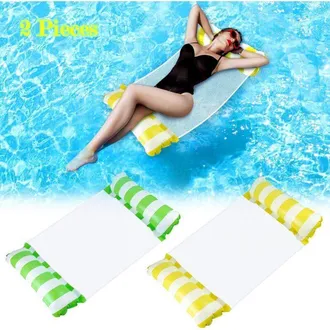 OEM Amaca Da Piscina Per Adulti, 2 Pezzi, Gonfiabile 4 In 1, Galleggiante, Multiuso, Pieghevole, Portatile, Ultraleggera, Verde E Gialla