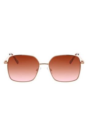 BCBGeneration 54mm Square Sunglasses in Shiny Rose Gold at Nordstrom Rack
