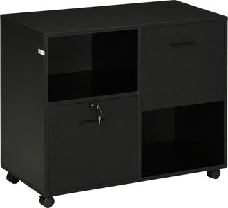 Vinsetto Vinsetto - Mobile Porta Stampante Per Ufficio In Truciolato 80x40x66cm Nero