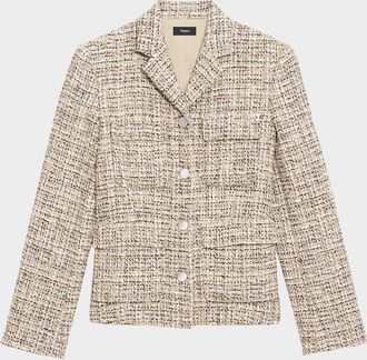 Theory Mixed Tweed Military Jacket