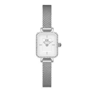 Daniel Wellington Elegante Zilveren Quadro Mini Dameshorloge - Dames - Horloges - Grijs - ONE Size - Accessoires