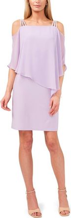 Chaus Cold Shoulder Overlay Dress in Iris Allure at Nordstrom, Size X-Large