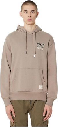 Evisu Double Kamon EMB Hoodie - Heren - Hoodies - Beige - XL - Katoen - Hoodies & sweatvesten