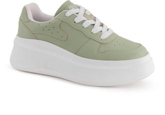 Andrea Womens Platform Urban Sneakers In Green