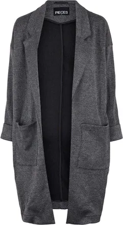 Pieces Dames Notch Neck Relaxed Fit Jas (Donkergrijs)