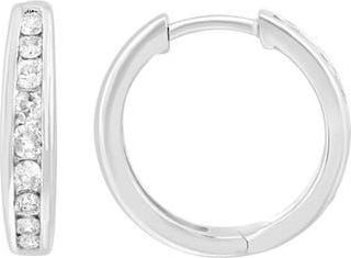 Effy Sterling Silver Diamond Hoop Earrings at Nordstrom Rack