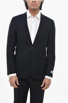 Nino Danieli Virgin Wool Side Vents Notch Lapel 2-Button Blazer size 48