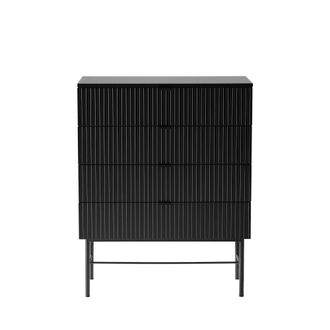 DRAWER C&oacute;moda de 4 cajones de madera y metal L79cm - Negro