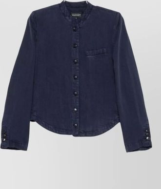 Emporio Armani long-sleeve band-collar shirt
