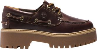 Timberland Stone Street Platform Boat Shoe - Dames - Bootschoenen - Bruin - 39 1/2 EU - Leer - Schoenen