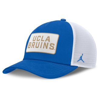 Nike Jordan Mens UCLA On-Field Rise Jordan Brand College Trucker Adjustable Hat in Blue | JC9708H6UCL-EST