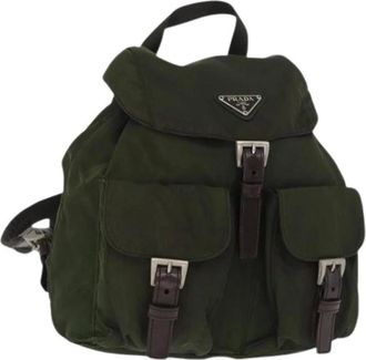 Prada Pre-owned Backpacks, female, Green, Size: ONE SIZE Pre-owned Nylon Backpack