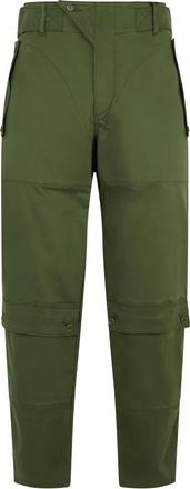 Moschino Comfortabele broek met hoge taille - Heren - Straight fit broeken - Groen - M - Katoen - Broeken