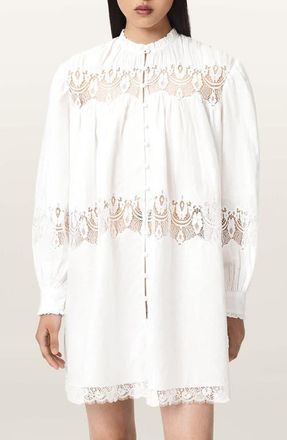 AllSaints Talisa Lace Minidress in White at Nordstrom, Size 10