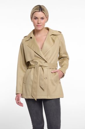 Rino&Pelle Trenchcoat RINO & PELLE CAATJE, Damen, Gr. 36, braun (pale camel), Web, Obermaterial: 94% Polyester, 6% Elasthan, unifarben, k&ouml;rpernah Po-bedeckend, V
