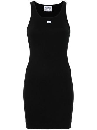 Moschino Abito corto con applicazione - Nero