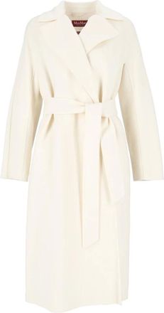Max Mara Cappotto Cles - Dames - Mantels - Wit - Maat: M Zijde