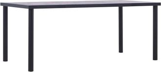 vidaXL Vidaxl - Dining Table Black and Concrete Grey 180x90x75 cm mdf