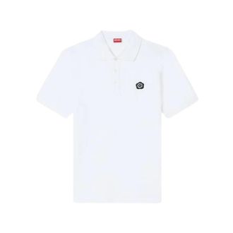 Kenzo Polo Shirts, male, White, Size: 2XL Embroidered Logo Polo Shirt