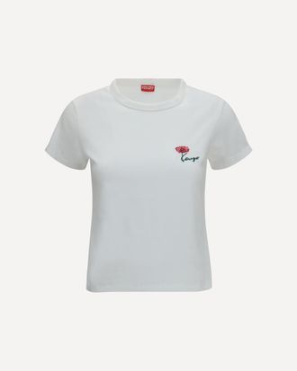 Kenzo Kenzo Tulip embroidered cotton T-shirt Female XL