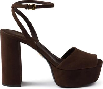 Prada 115 mmGia sandalen met plateauzool - Bruin