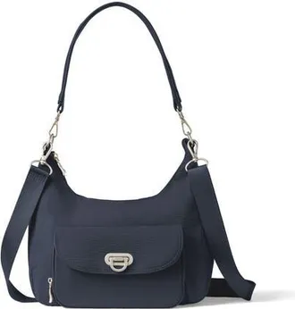 Baggallini Coastal Flip Lock Half Moon Bag in French Navy at Nordstrom