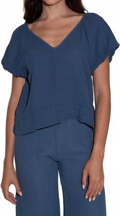 Starkx Gauze Rhonda Top In Navy