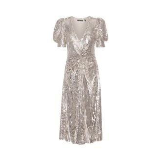 Rotate Sequin Dress Sieriiina Silver - Dames - Feestkleedjes - Grijs - XS - Pailletten - Kleedjes