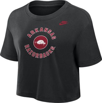 Nike Arkansas Razorbacks Nike Womens Dri-FIT Cropped T-Shirt in Black | W11840P404ARKS-BLK